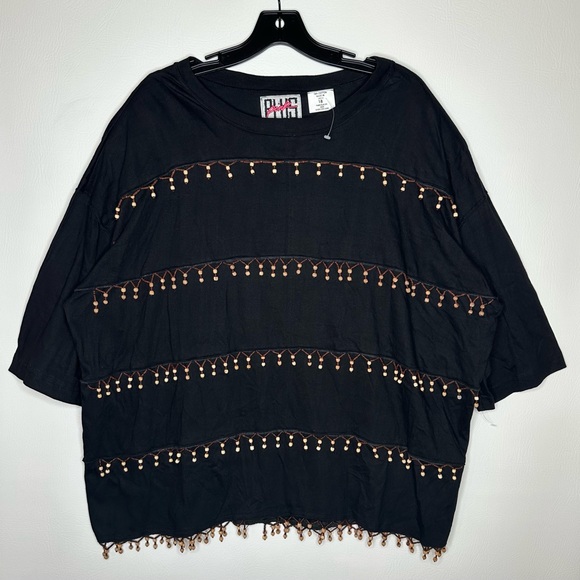 PINK Victoria's Secret Tops - Pink plus size 18 black beaded western style